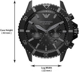 Emporio Armani Diver Chronograph Black Dial Black Steel Strap Watch For Men - AR11363 Buy Now By Emporio Armani