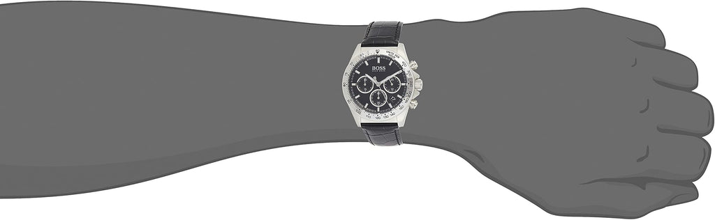 Hugo Boss Hero Chronograph Black Dial Black Leather Strap Watch For Men - 1513752 Buy Now By Hugo Boss