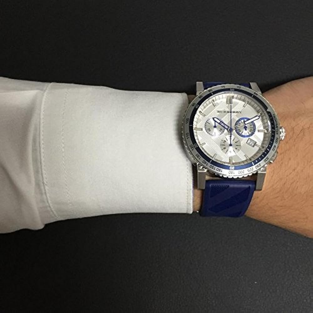 Burberry City Sport Chronograph White Dial Blue Rubber Strap Watch For Men - BU9808 Buy Now By Burberry