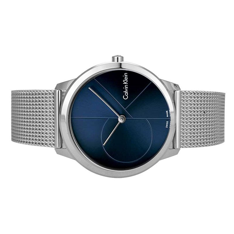 Calvin Klein Minimal Blue Dial Silver Mesh Bracelet Watch for Men - K3M2112N Buy Now By Calvin Klein