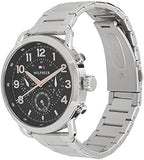 Tommy Hilfiger Briggs Chronograph Black Dial Silver Steel Strap Watch for Men - 1791422 Buy Now By Tommy Hilfiger