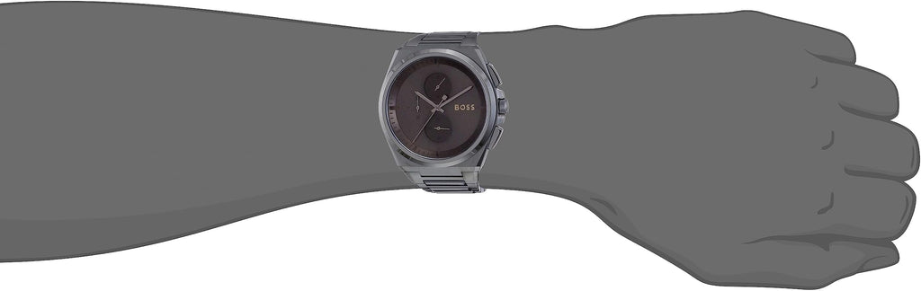 Hugo Boss Steer Chronograph Quartz Grey Dial Grey Steel Strap Watch For Men - 1513996 Buy Now By Hugo Boss
