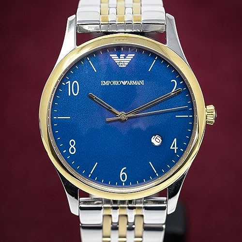 Emporio Armani Classic Quartz Blue Dial Two Tone Steel Strap Watch For Men - AR1868 Buy Now By Emporio Armani