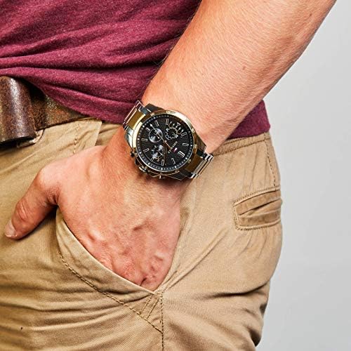 Tommy Hilfiger Decker Chronograph Black Dial Two Tone Steel Strap Watch for Men - 1791559 Buy Now By Tommy Hilfiger