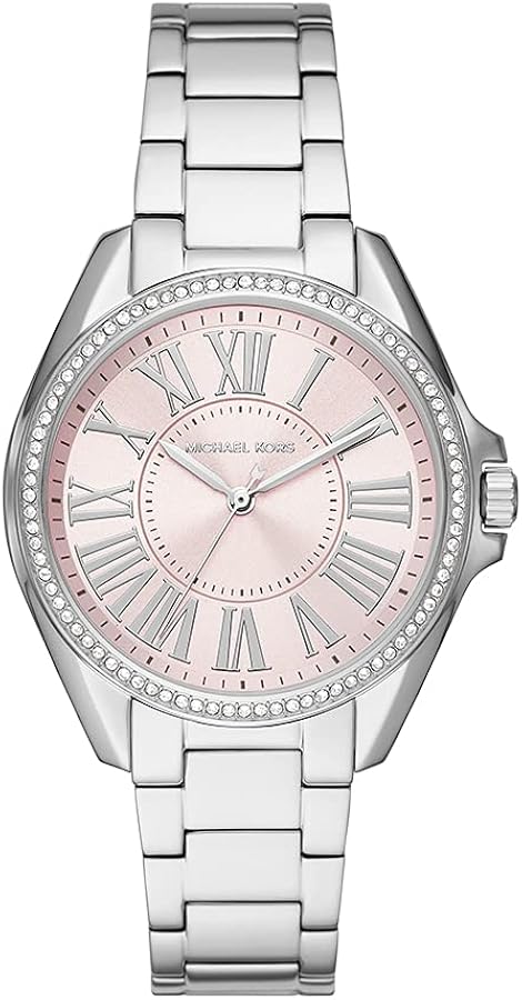 Michael Kors Kacie Three Hand Pink Dial Silver Steel Strap Watch for Women - MK6929 Buy Now By Michael Kors