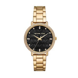 Michael Kors Pyper Three-Hand Black Dial Gold Steel Strap Watch For Women - MK4593 Buy Now By Michael Kors