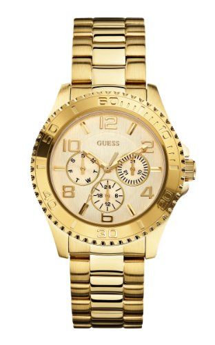 Guess BFF Multifunction Gold Dial Gold Steel Strap Watch for Men - W0231L2 Buy Now By Guess