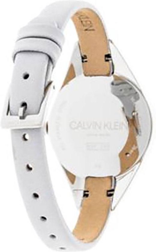 Calvin Klein Rebel White Dial White Leather Strap Watch for Women - K8P231L6 Buy Now By Calvin Klein