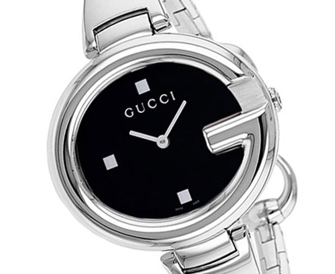 Gucci Guccissima Black Dial Silver Steel Strap Watch For Women - YA134301 Buy Now By Gucci