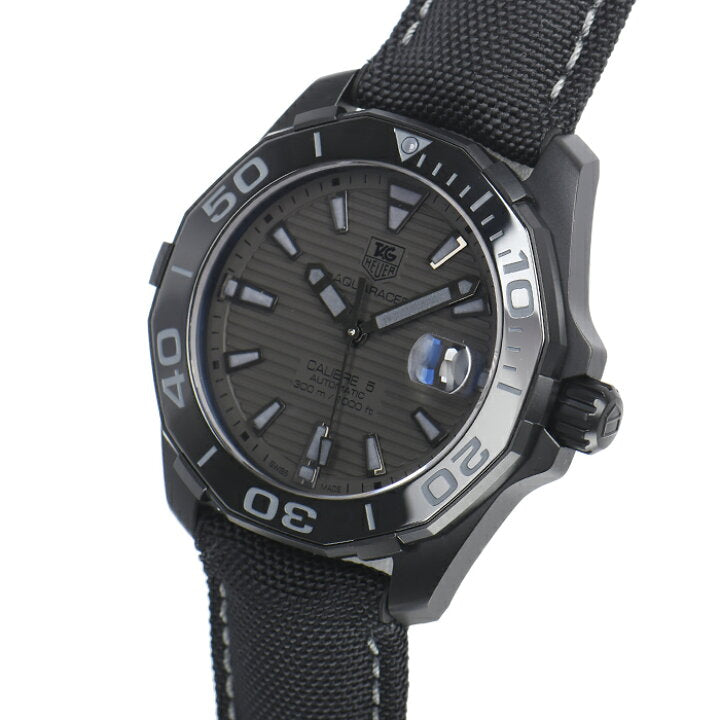 Tag Heuer Aquaracer 300 Swiss Limited Edition Black Dial Black Nylon Strap Watch for Men - WAY218B.FC6364 Buy Now By Tag Heuer