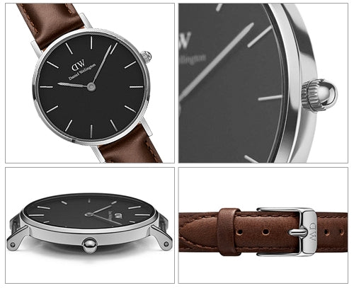 Daniel Wellington Classic Petite Bristol Black Dial Brown Leather Strap Watch For Women - DW00100233 Buy Now By Daniel Wellington