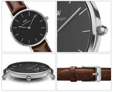 Daniel Wellington Classic Petite Bristol Black Dial Brown Leather Strap Watch For Women - DW00100233 Buy Now By Daniel Wellington