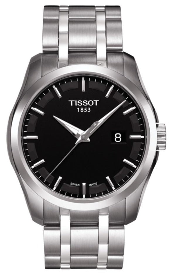 Tissot T Trend Couturier Chronograph Black Dial Silver Steel Strap Watch For Men - T035.410.11.051.00 Buy Now By Tissot