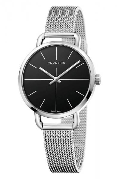 Calvin Klein Even Black Dial Silver Mesh Bracelet Watch for Women - K7B23121 Buy Now By Calvin Klein