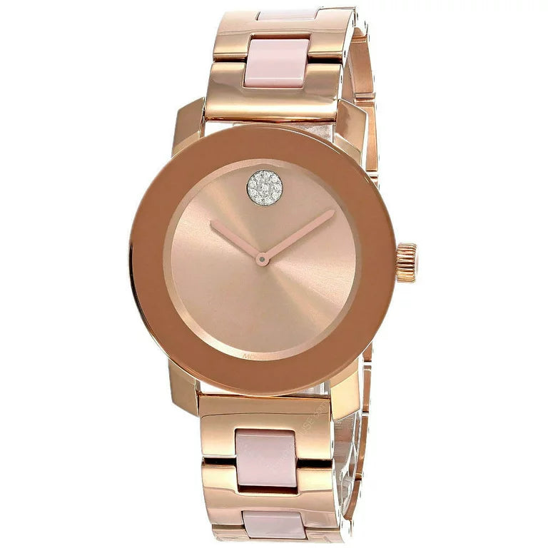 Movado Bold Rose Gold Dial Two Tone Steel Strap Watch for Women - 3600639 Buy Now By Movado