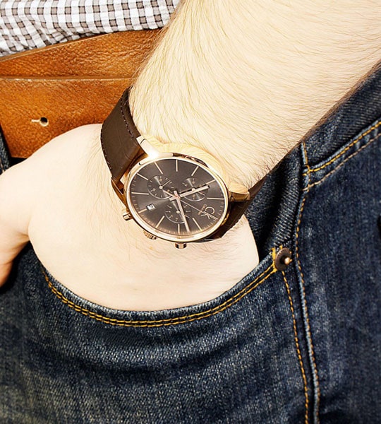 Calvin Klein City Chronograph Grey Dial Brown Leather Strap Watch for Men - K2G276G3 Buy Now By Calvin Klein