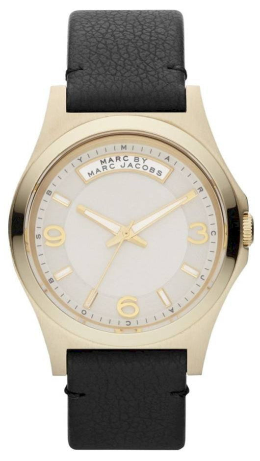 Marc Jacobs Baby Dave Gold Dial Black Leather Strap Watch for Women - MBM1264 Buy Now By Marc Jacobs