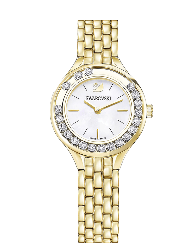 Swarovski Lovely Crystals White Dial Gold Steel Strap Watch for Women - 5242895 Buy Now By Swarovski