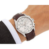 Tissot Couturier Chronograph White Dial Brown Leather Strap Watch For Men - T035.617.16.031.00 Buy Now By Tissot