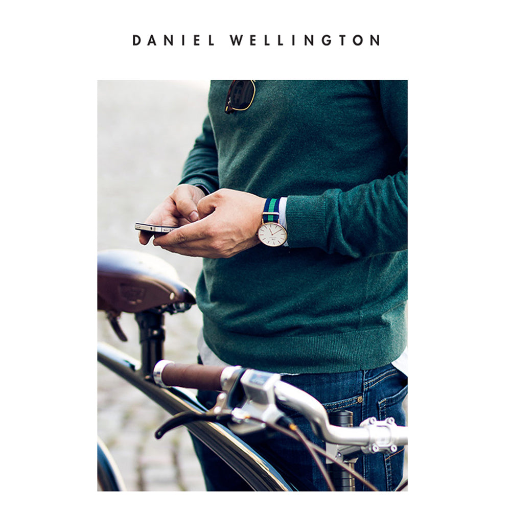Daniel Wellington Classic Warwick White Dial Two Tone Nylon Strap Watch for Men - DW00100019 Buy Now By Daniel Wellington