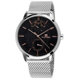 Tommy Hilfiger Hunter Quartz Black Dial Silver Steel Strap Watch for Men - 1791610 Buy Now By Tommy Hilfiger