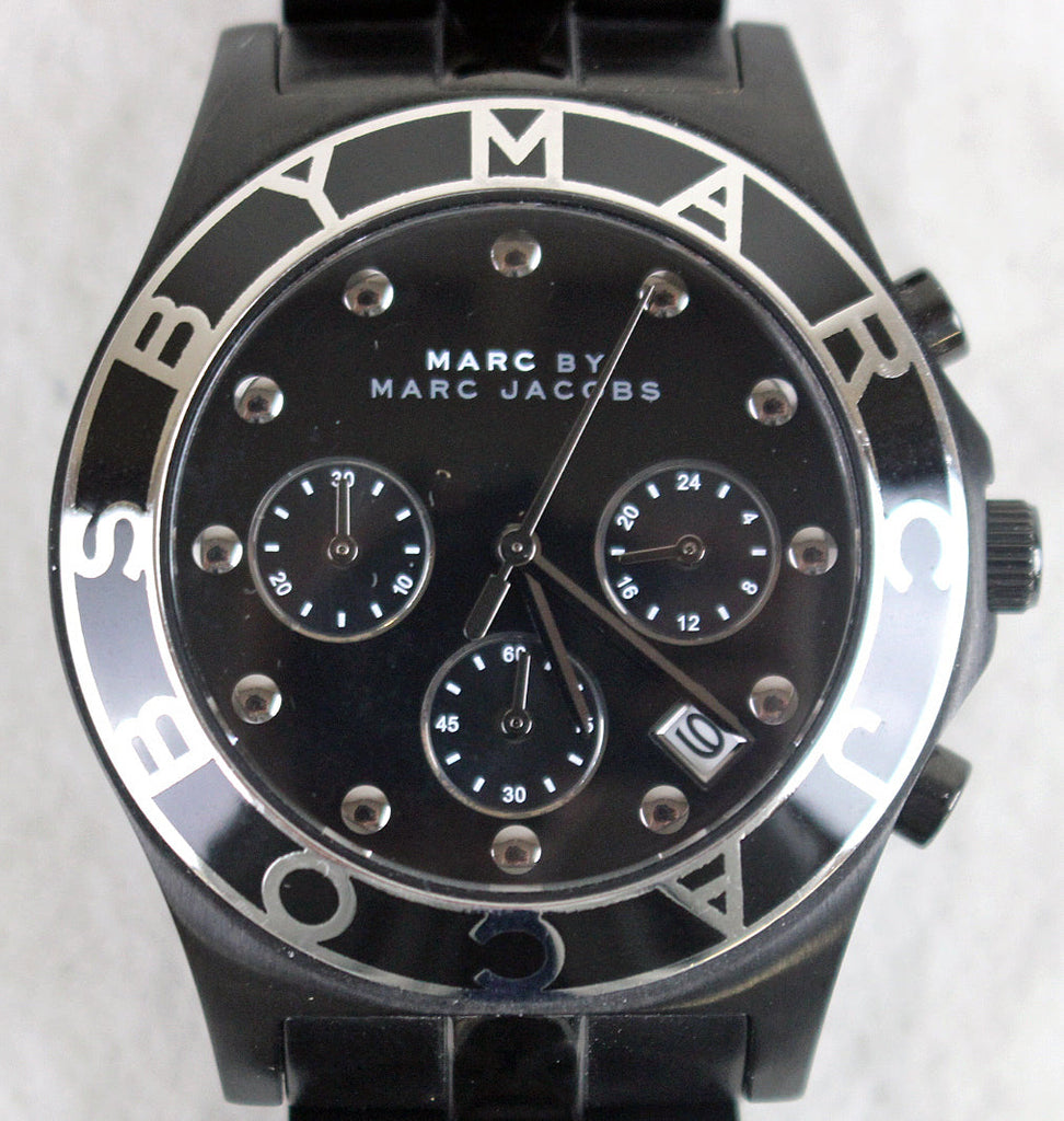 Marc Jacobs Blade Chronograph Black Dial Black Steel Strap Watch for Women - MBM3083 Buy Now By Marc Jacobs