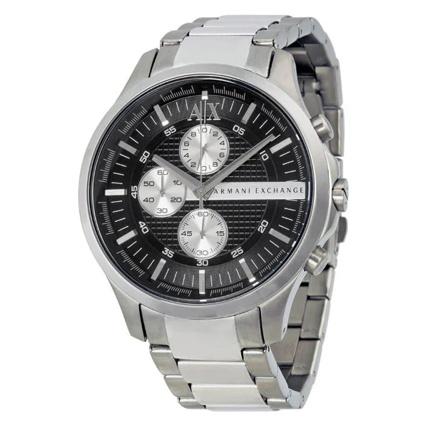Armani Exchange Hampton Chronograph Black Dial Silver Steel Strap Watch For Men - AX2152 Buy Now By Armani Exchange