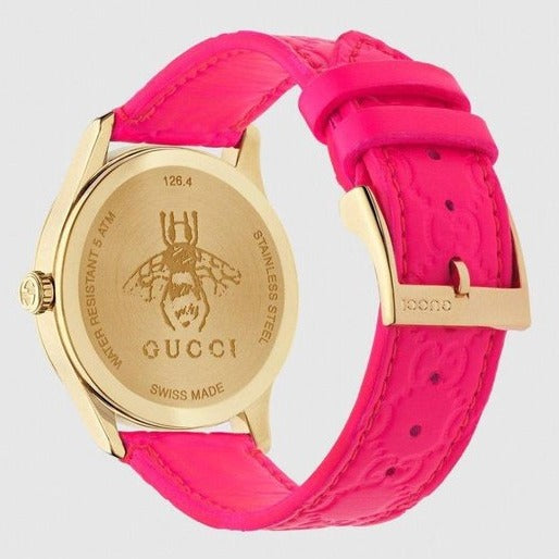 Gucci G Timeless Quartz Pink Dial Pink Leather Strap Watch For Women - YA1264115 Buy Now By Gucci