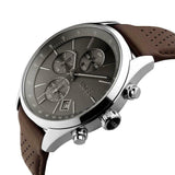 Hugo Boss Grand Prix Grey Dial Brown Leather Strap Watch for Men - 1513476 Buy Now By Hugo Boss