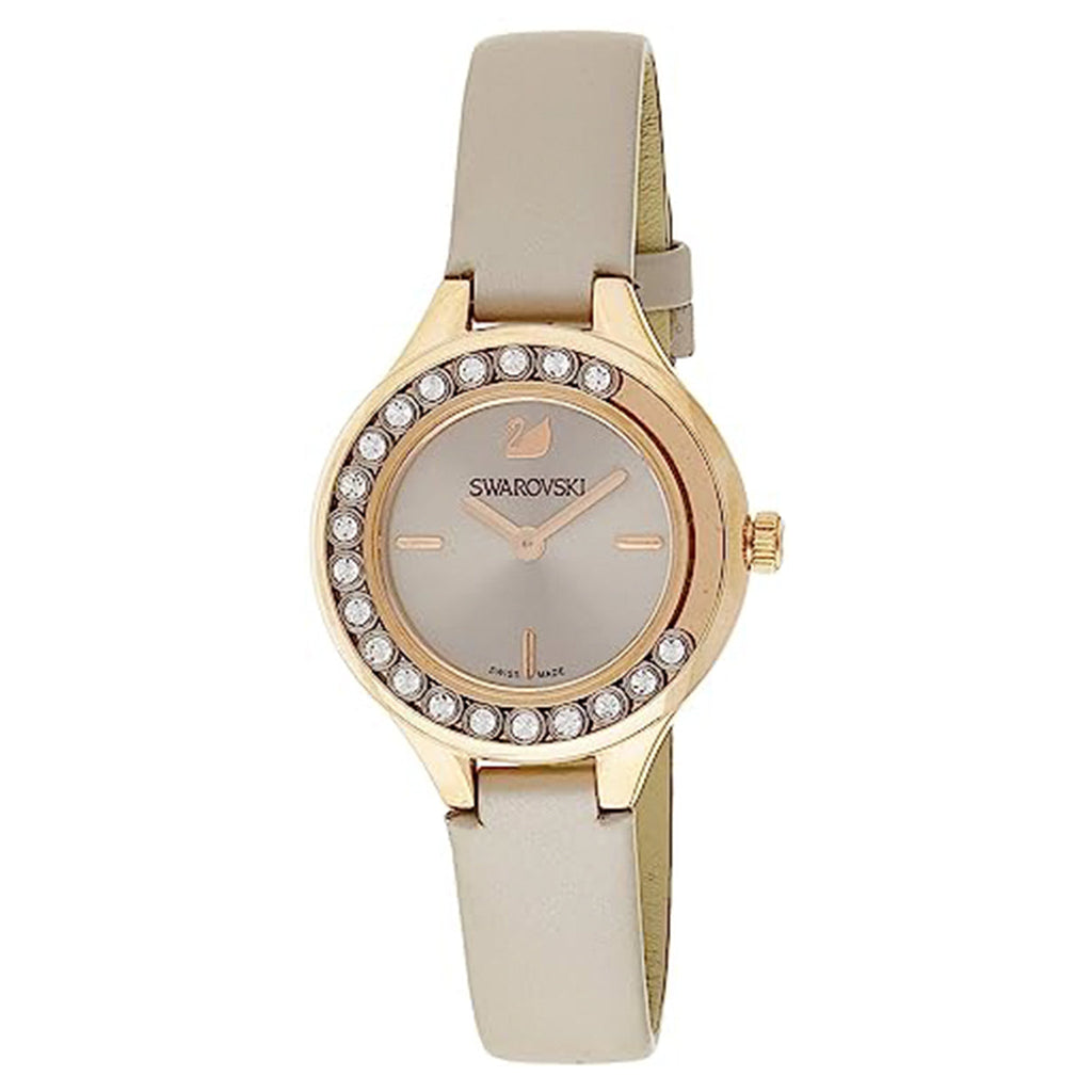 Swarovski Lovely Crystals Mini Grey Dial Grey Leather Strap Watch for Women - 5261481 Buy Now By Swarovski