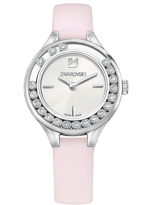 Swarovski Lovely Crystals Silver Dial Pink Leather Strap Watch for Women - 5261493 Buy Now By Swarovski