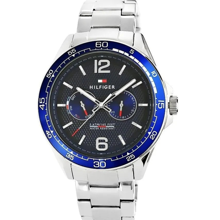 Tommy Hilfiger Erik Chronograph Blue Dial Silver Steel Strap Watch for Men - 1791366 Buy Now By Tommy Hilfiger