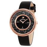 Swarovski Crystalline Pure Black Dial Black Leather Strap Watch for Women - 5275043 Buy Now By Swarovski