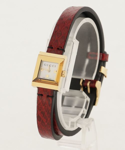 Gucci G Frame White Dial Red Leather Strap Watch For Women - YA128524 Buy Now By Gucci