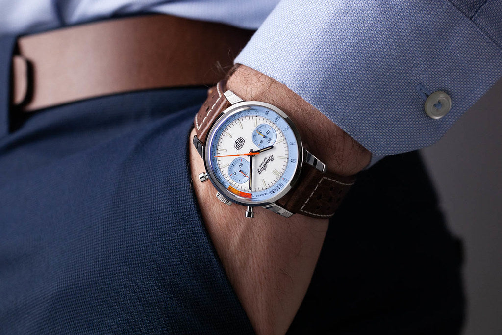 Breitling Top Time Deus Limited Edition White Dial Brown Leather Strap Watch for Men - A233112A1A1X1 Buy Now By Breitling