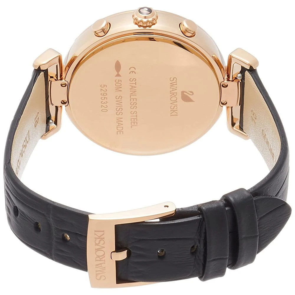 Swarovski Era Journey Chronograph Black Dial Black Leather Strap Watch for Women - 5295320 Buy Now By Swarovski