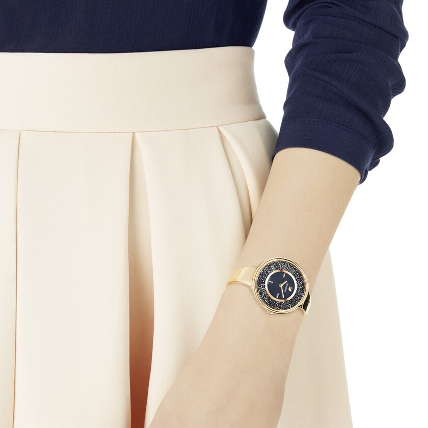 Swarovski Crystalline Pure Black Dial Rose Gold Steel Strap Watch for Women - 5295334 Buy Now By Swarovski