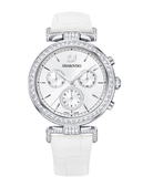 Swarovski Era Journey Silver Dial White Leather Strap Watch for Women - 5295346 Buy Now By Swarovski