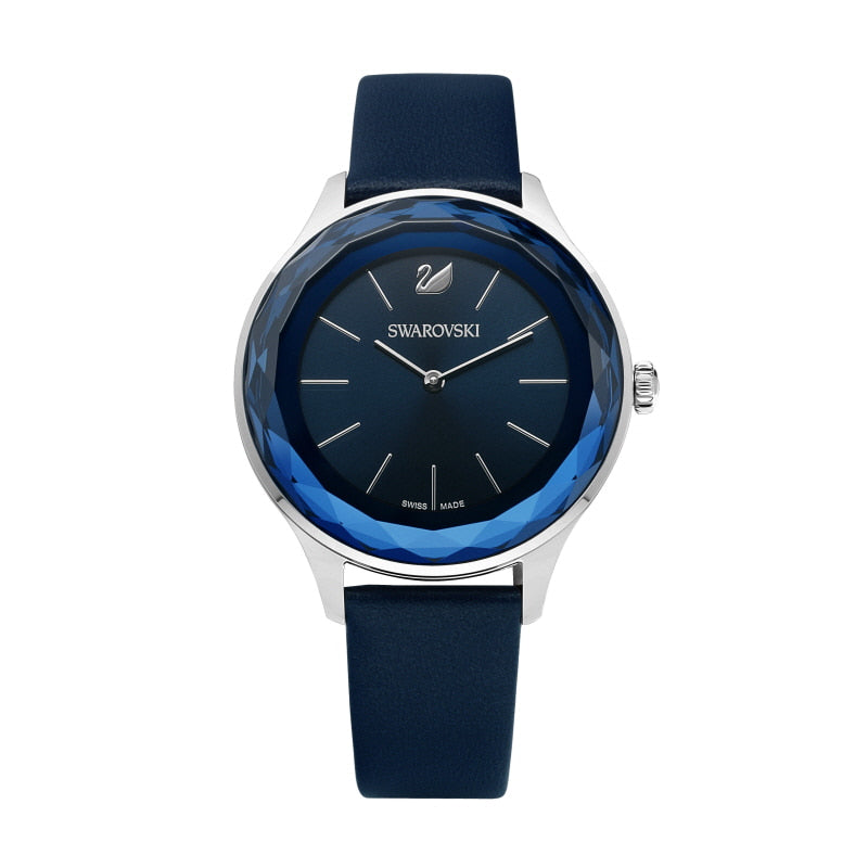 Swarovski Octea Nova Blue Dial Blue Leather Strap Watch for Women - 5295349 Buy Now By Swarovski