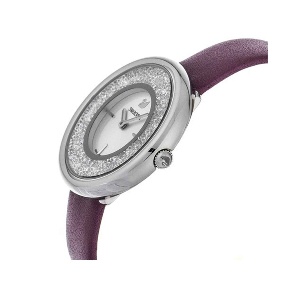 Swarovski Crystalline Silver Dial Purple Leather Strap Watch for Women - 5295355 Buy Now By Swarovski