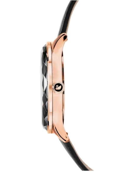 Swarovski Octea Nova Black Dial Black Leather Strap Watch for Women - 5650033 Buy Now By Swarovski