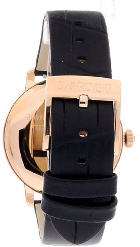 Swarovski Crystalline Hours Black Dial Black Leather Strap Watch for Women - 5295377 Buy Now By Swarovski