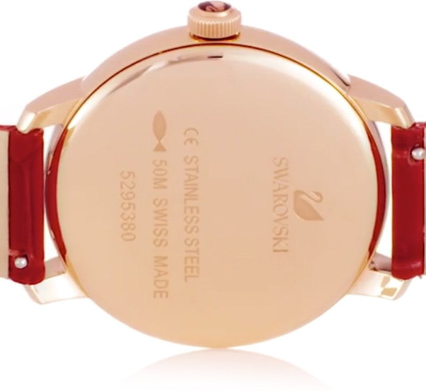 Swarovski Crystalline Hours Red Crystal Dial Red Leather Strap Watch for Women - 5295380 Buy Now By Swarovski