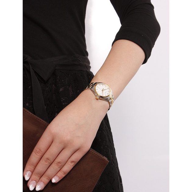 Tissot T Classic PR 100 Sport Chic White Dial Two Tone Steel Strap Watch For Women - T101.210.22.031.00 Buy Now By Tissot