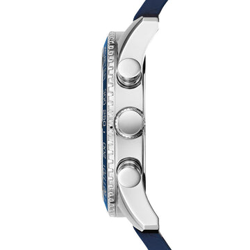 Guess Fleet Chronograph Black Dial Blue Rubber Strap Watch for Men - W0971G2 Buy Now By Guess