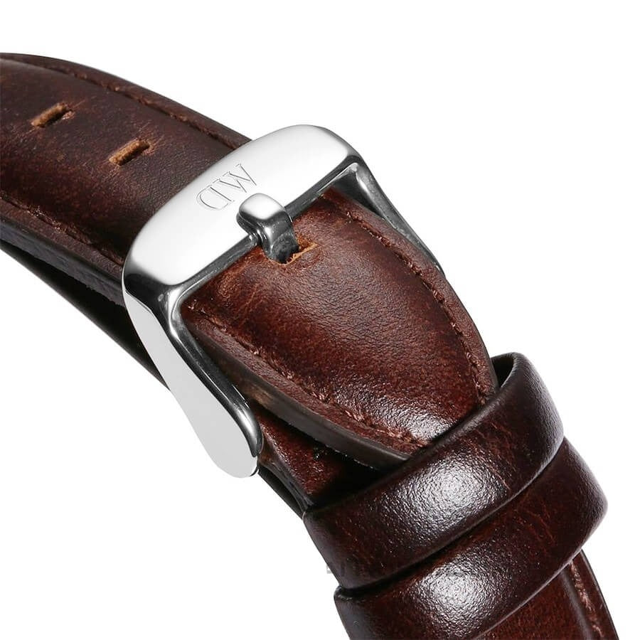 Daniel Wellington Dapper Bristol White Dial Brown Leather Strap Watch For Women - DW00100090 Buy Now By Daniel Wellington