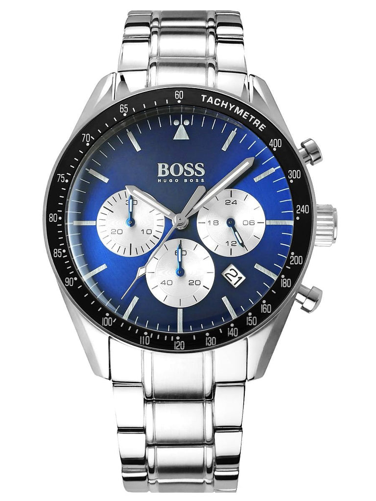 Hugo Boss Chronograph Blue Dial Silver Steel Strap Watch for Men - 1513630 Buy Now By Hugo Boss