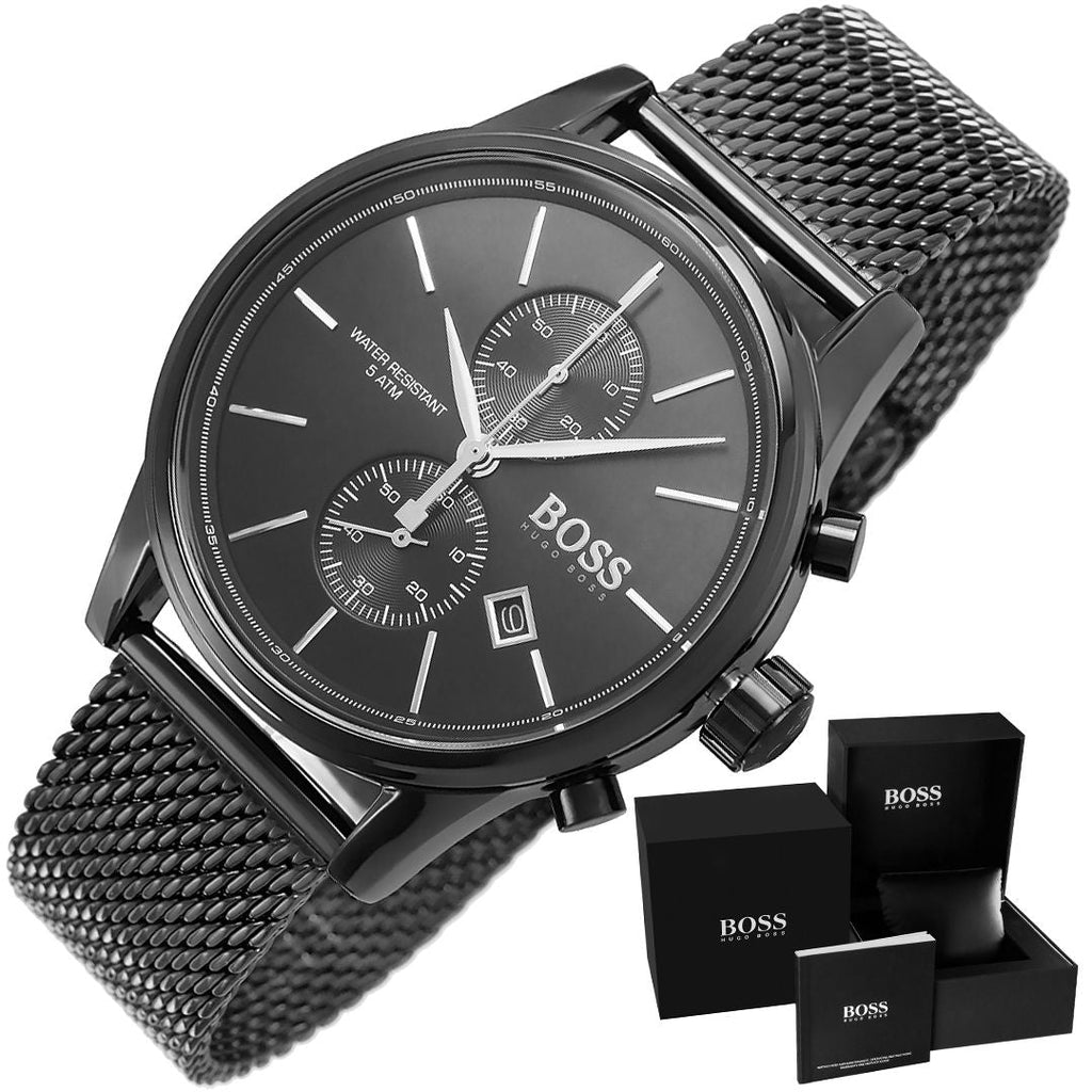 Hugo Boss Associate Black Dial Black Mesh Bracelet Watch for Men - 1513769 Buy Now By Hugo Boss