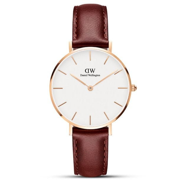 Daniel Wellington Petite St Mawes White Dial Brown Leather Strap Watch For Women - DW00100175 Buy Now By Daniel Wellington