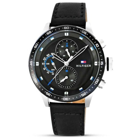 Tommy Hilfiger Trent Chronograph Quartz Black Dial Black Leather Strap Watch For Men - 1791810 Buy Now By Tommy Hilfiger